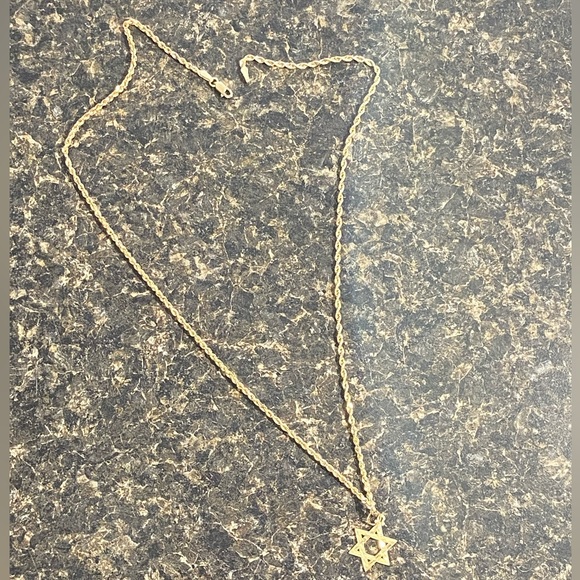 REAL 2mm 10k ROPE GOLD CHAIN 20 INCHES & AND REAL 14k STAR OF DAVID ✡️ STAMPED - Picture 7 of 16